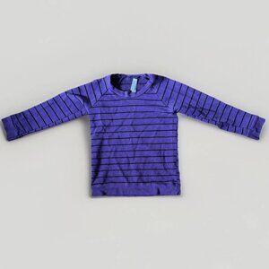 American Apparel Kids Purple and Black Striped Sweatshirt Size 6